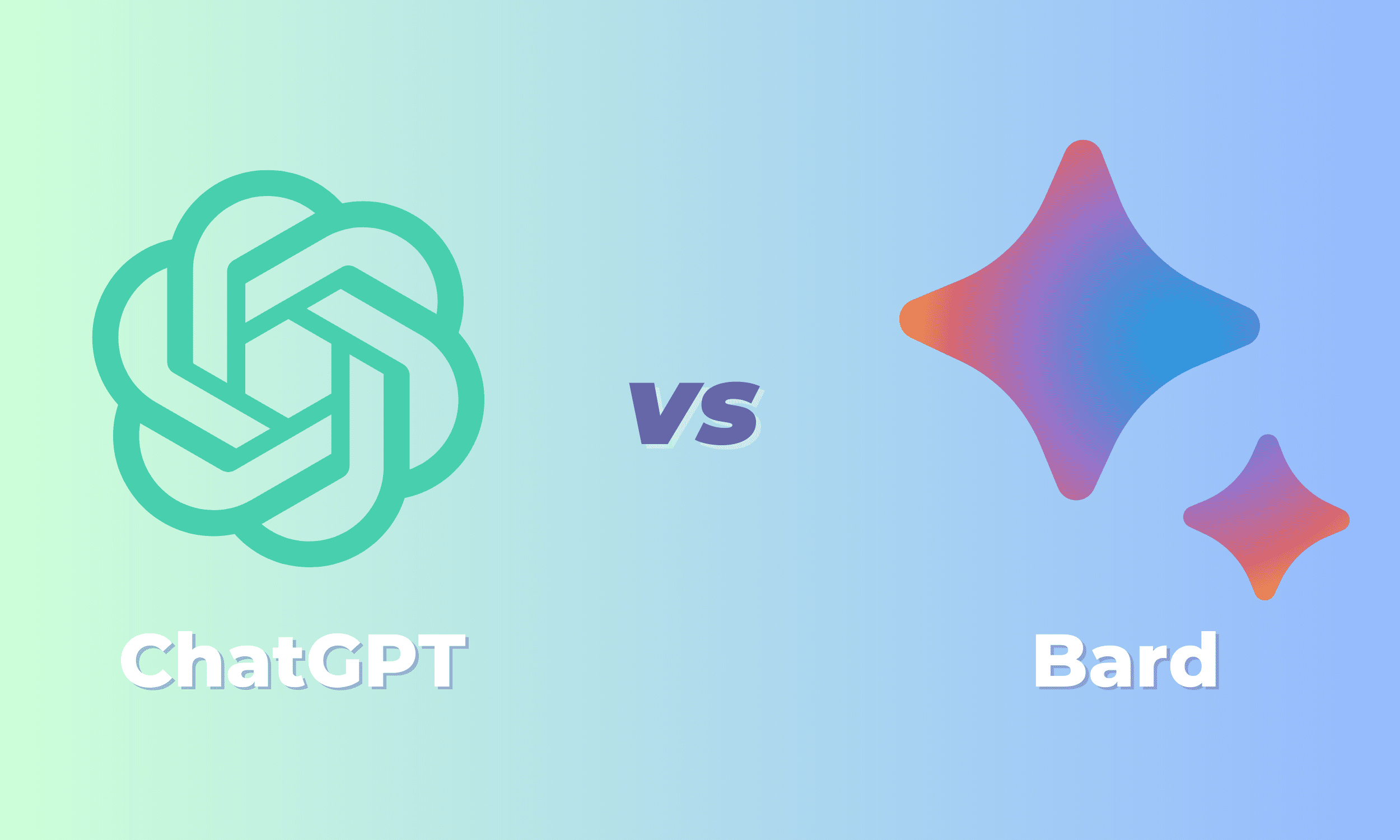 ChatGPT vs Bard - loghi a confronto