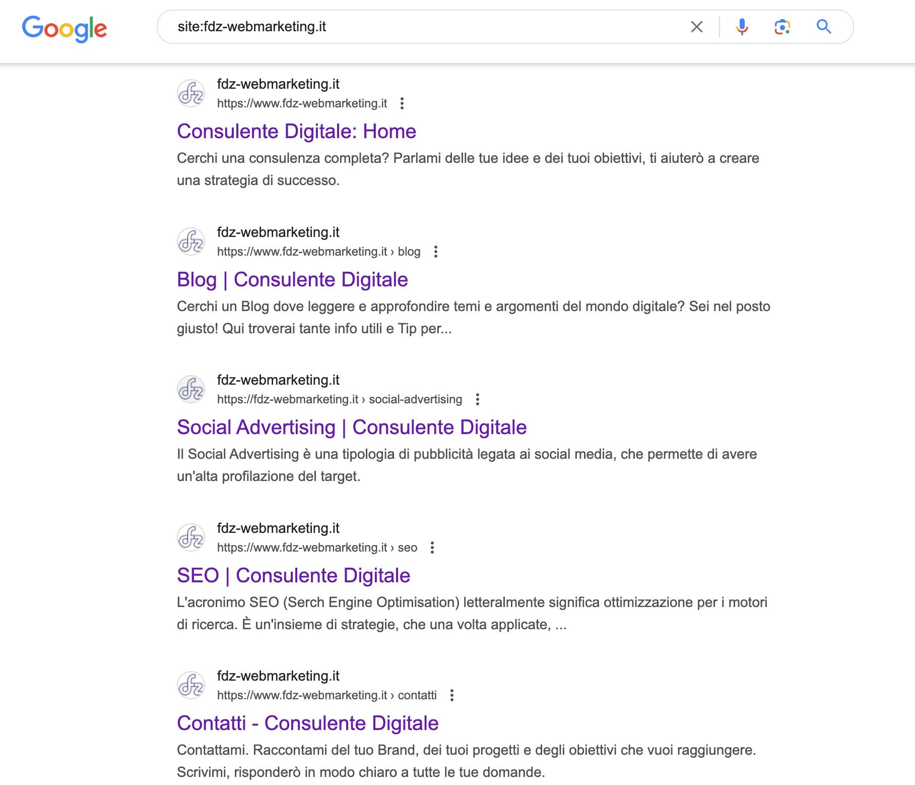 Secondo Step - Verifica la visibilità del sito direttamente in SERP