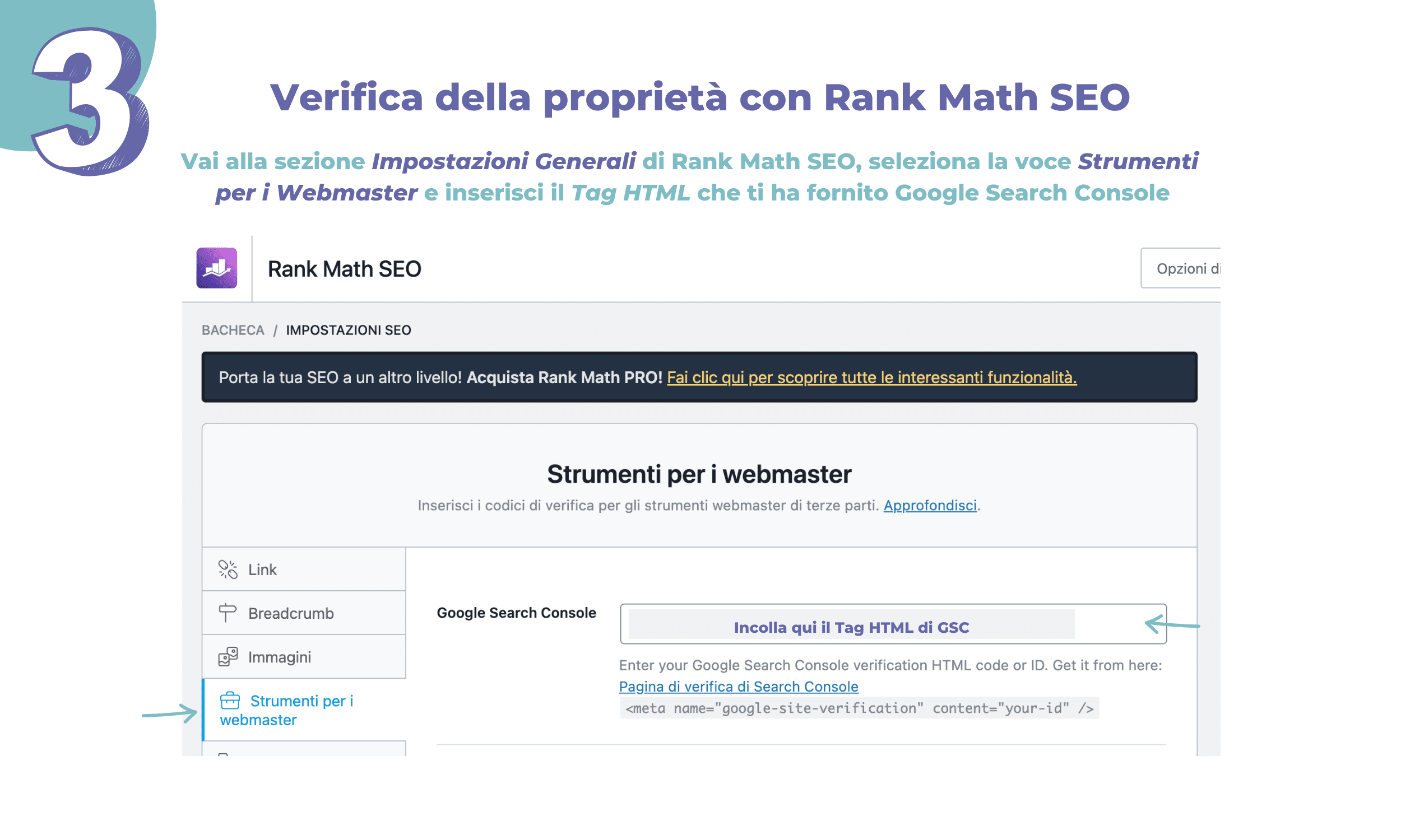 Come collegare il sito a Google Search Console - Step 3